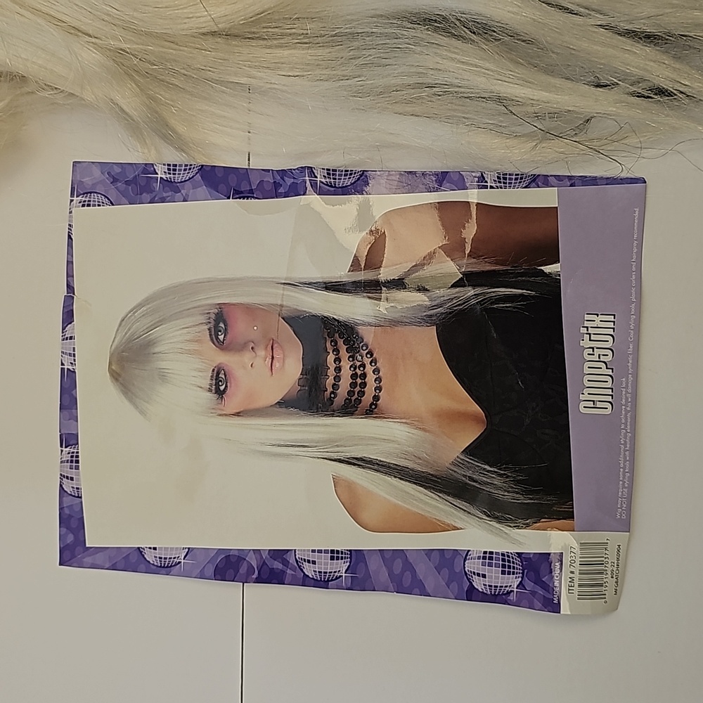 Chopstix white and black wig for Halloween costume